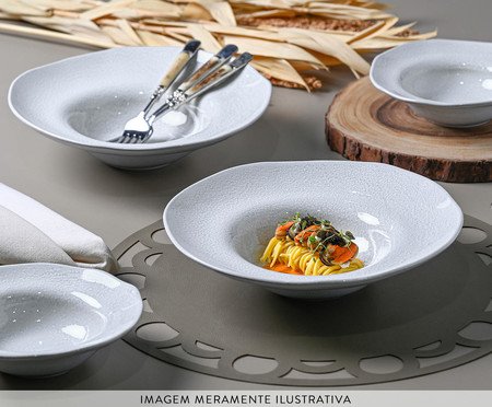 Jogo de Pratos para Sobremesa Orgânico Luz Cinza | Westwing