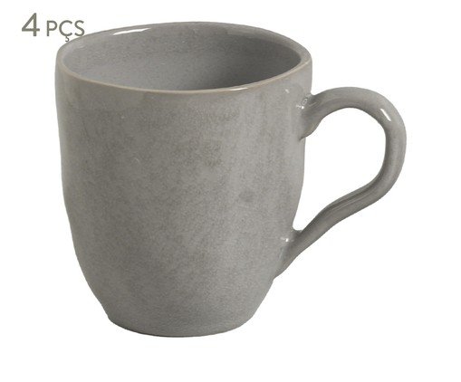 Jogo de Canecas Orgânico Bruma Cinza, grey | WestwingNow