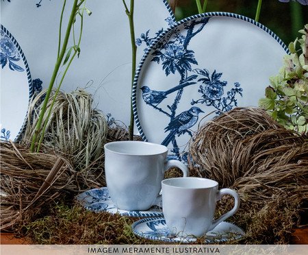 Jogo de Pratos Raso Bio Rouxinol Floral | Westwing