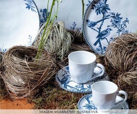 Jogo de Pratos Raso Bio Rouxinol Floral | Westwing