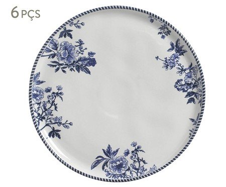 Jogo de Pratos Raso Bio Rouxinol Floral | Westwing