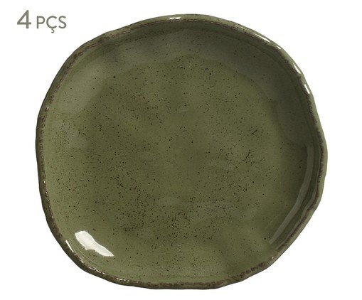 Jogo de Pratos para Sobremesa Orgânico Eco Stone Jade Verde, green | WestwingNow