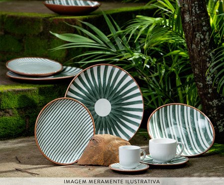 Jogo de Pratos Fundo Coup Stoneware Equador Abstrato | Westwing