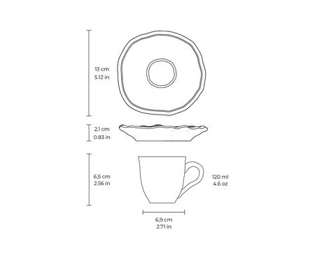 Jogo de Xícara para Café Orgânico Eco Stone Basalto Azul | Westwing
