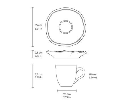 Jogo de Xícaras para Chá Orgânico Eco Stone Basalto Azul | Westwing