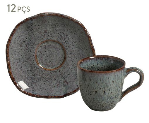 Jogo de Xícaras para Chá Orgânico Eco Stone Basalto Azul, blue | WestwingNow