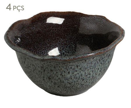 Jogo de Bowls Orgânico Eco Stone Basalto Azul | Westwing