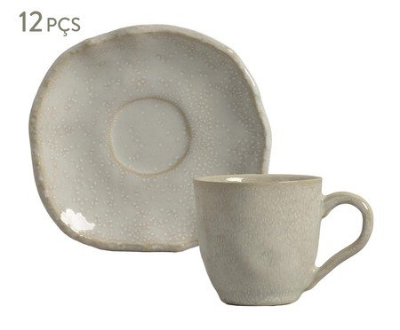 Jogo de Xícara para Café Orgânico Eco Stone Arenito Branco | Westwing