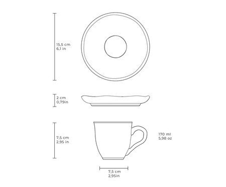 Jogo de Xícaras para Chá Bio Titanium Azul Escuro | Westwing