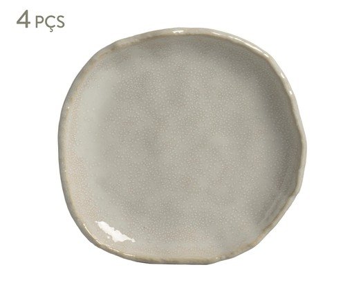 Jogo de Pratos para Sobremesa Orgânico Eco Stone Arenito Branco, white | WestwingNow