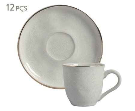 Jogo de Xícaras para Chá Luz Gold Cinza | Westwing