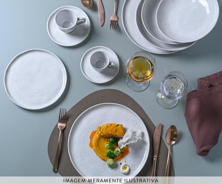 Jogo de Pratos para Sobremesa Bio Luz Cinza | Westwing