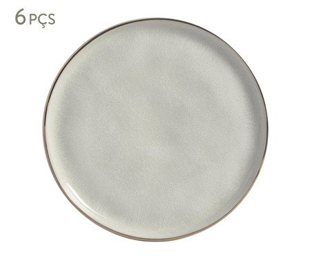 Jogo de Pratos para Sobremesa Luz Gold Cinza | Westwing