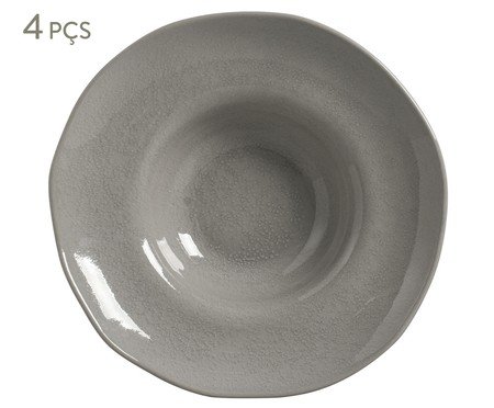 Jogo de Pratos para Massa Orgânico Bruma Cinza | Westwing