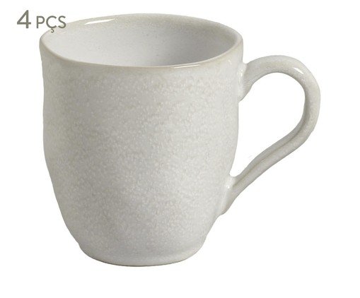 Jogo de Canecas Orgânico Luz Cinza, grey | WestwingNow