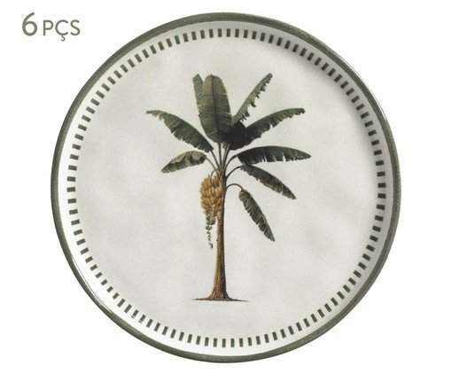 Jogo de Pratos para Sobremesa Bio Bananê Floral, multicolor | WestwingNow