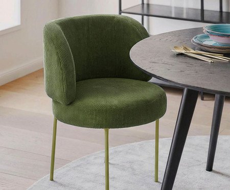 Cadeira Zurique Cotelê Verde | Westwing