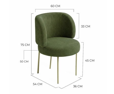 Cadeira Zurique Cotelê Verde | Westwing