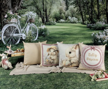 Capa de Almofada Páscoa Creme | Westwing