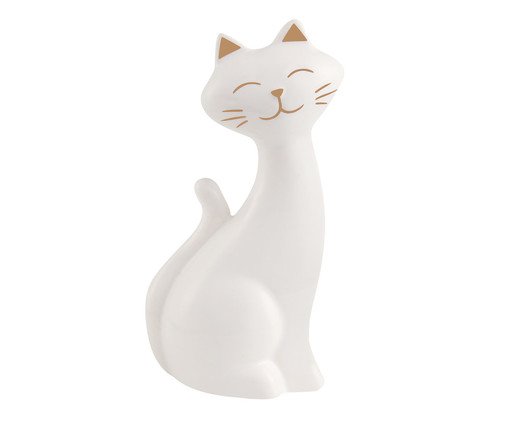 Adorno em Cerâmica Gato - Branco, Branco | WestwingNow