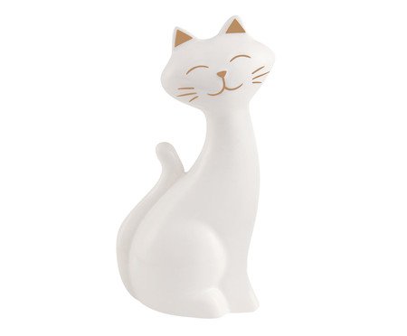 Adorno em Cerâmica Gato - Branco