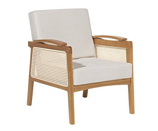 Poltrona Roma de Eucalipto em Linho, Natural | WestwingNow