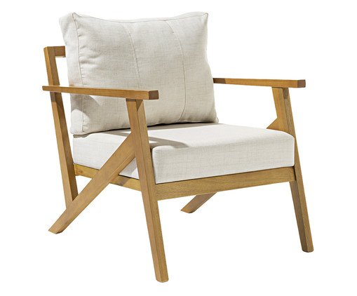 Poltrona Florença de Eucalipto em Linho, Natural | WestwingNow