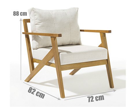 Poltrona Florença de Eucalipto em Linho | Westwing