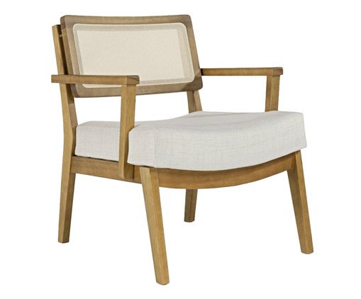 Poltrona Veneza de Eucalipto em Linho, white | WestwingNow