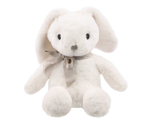 Coelho Pelúcia com Laço Branco e Bege, beige | WestwingNow