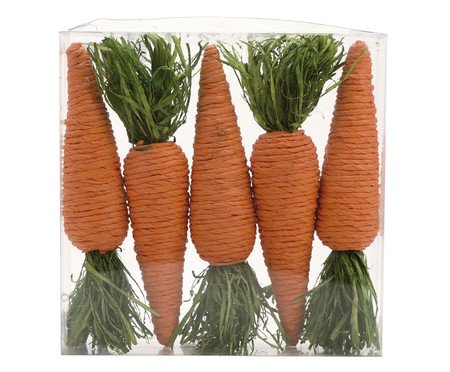 Jogo de Gift Box Cenoura Decorativa Verde e Laranja | Westwing