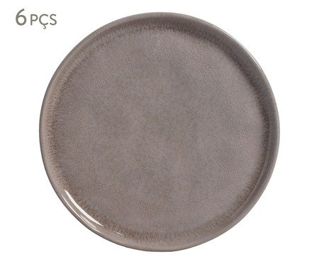 Jogo de Pratos para Sobremesa Bio Shimeji Cinza | Westwing