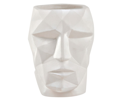 Vaso em Cimento Face Bob - Branco, Branco | WestwingNow