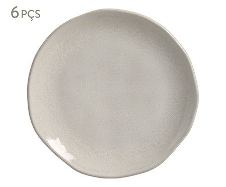 Jogo de Pratos para Sobremesa Orgânico Lua Cinza | Westwing