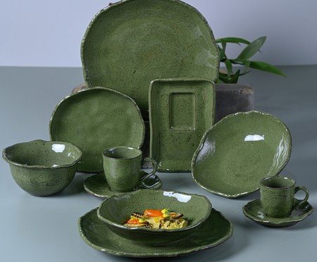 Jogo de Travessas Orgânico Eco Jade Verde | Westwing