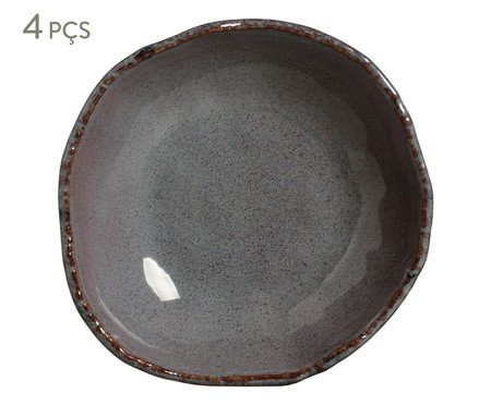 Jogo de Pratos Fundo Orgânico Eco Basalto Azul | Westwing