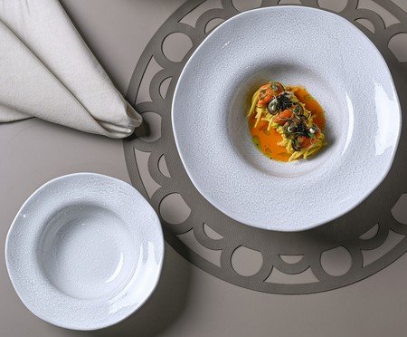 Jogo de Pratos para Massa Orgânico Luz Cinza | Westwing