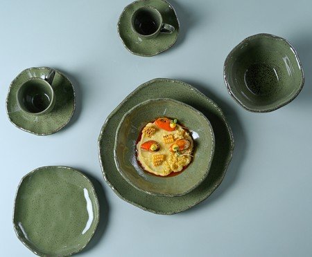 Jogo de Pratos Fundo Orgânico Eco Jade Verde | Westwing