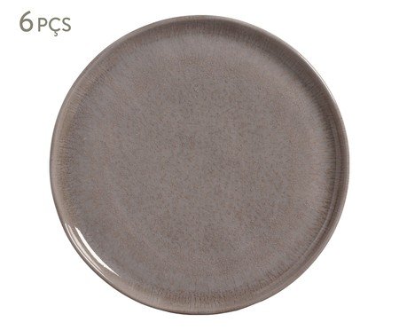 Jogo de Pratos Raso Bio Shimeji Cinza | Westwing