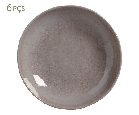 Jogo de Pratos Fundo Bio Shimeji Cinza | Westwing