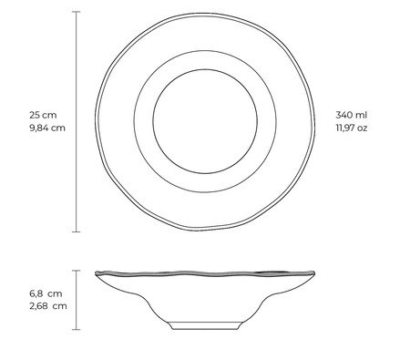 Jogo de Pratos para Massa Orgânico Bruma Cinza | Westwing