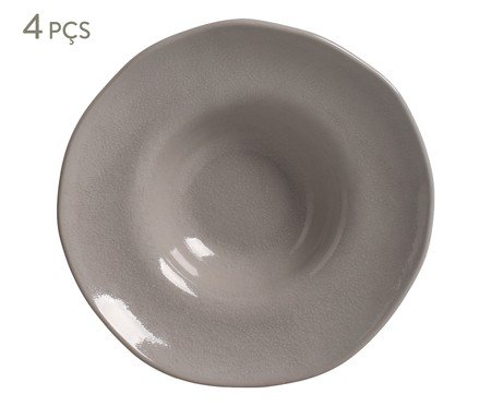Jogo de Pratos para Massa Orgânico Bruma Cinza | Westwing
