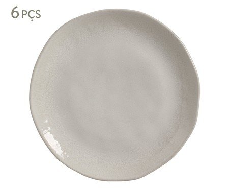 Jogo de Pratos Raso Orgânico Lua Cinza | Westwing