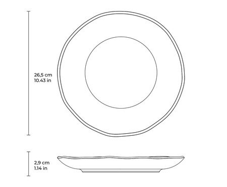 Jogo de Pratos Raso Orgânico Shimeji Gold Cinza | Westwing