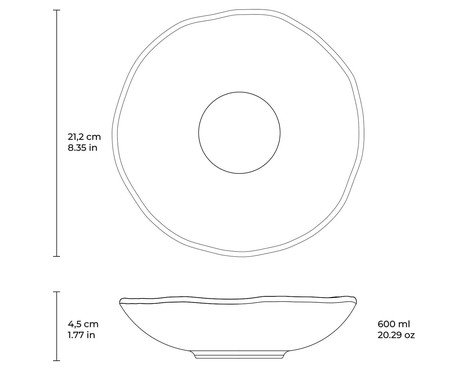 Jogo de Pratos Fundo Orgânico Shimeji Gold Cinza | Westwing
