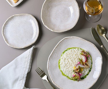 Jogo de Travessas Orgânico Eco Arenito Branco | Westwing