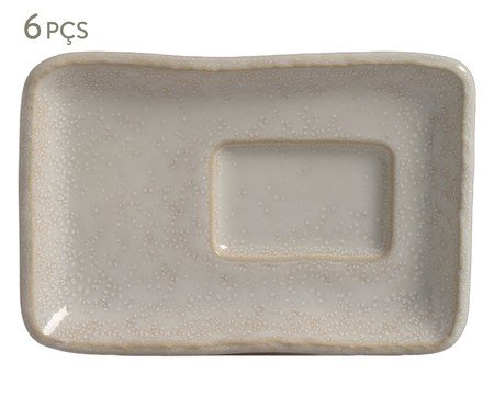 Jogo de Travessas Orgânico Eco Arenito Branco | Westwing