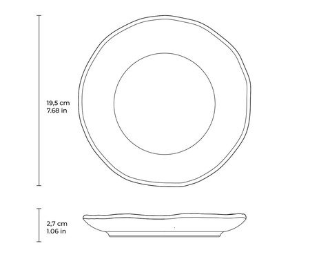 Jogo de Pratos para Sobremesa Orgânico Shimeji Gold Cinza | Westwing