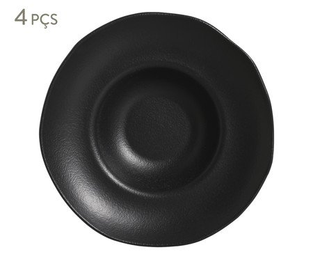 Jogo de Pratos para Massa Orgânico Preto Matte Preto | Westwing