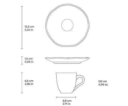 Jogo de Xícaras para Café Orgânico Lua Cinza | Westwing